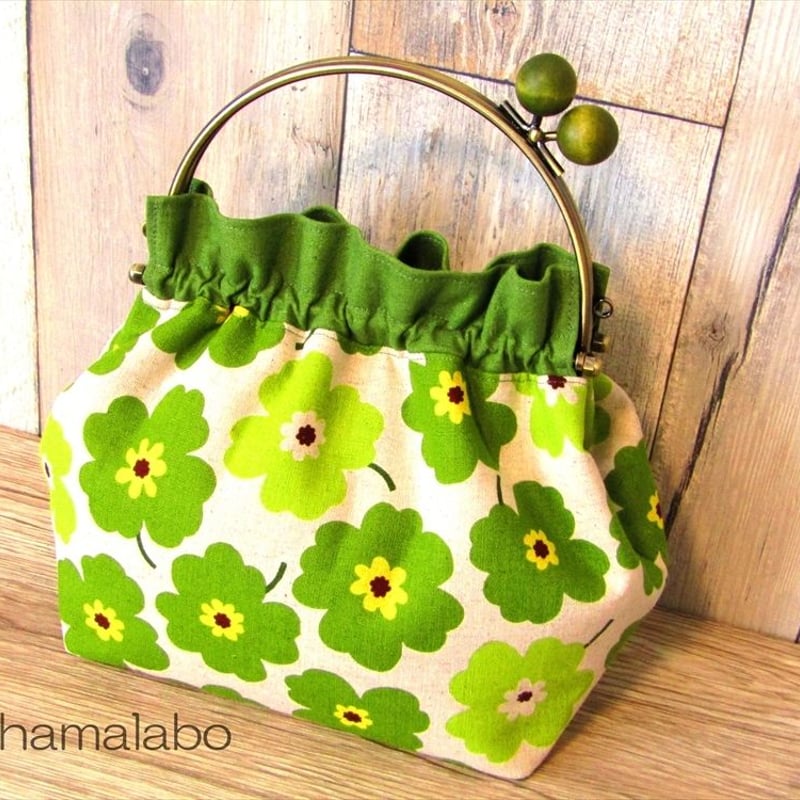 1866.ハンドメイド　14cmがま口ポーチ　フランシュリッペ 1866.ハンドメイド 14cmがま口ポーチ フランシュリッペ 1866