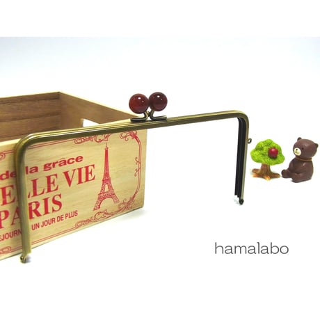 <廃盤予定>【HA-1301】22cm/角型(べっ甲玉×アンティークゴールド)