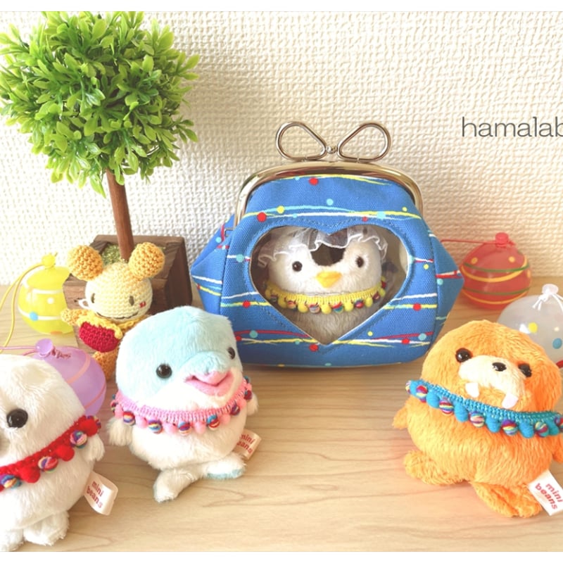 KT-2154】☆ハート窓＆マチ別タイプ☆推しぬい用がま口ポーチの型紙