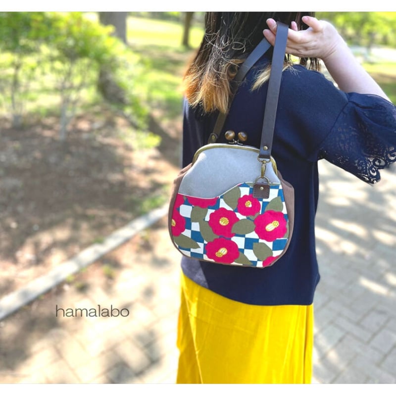 KT-2119-SET】がま口あおりミニバッグの型紙＆レシピ(ショルダー版の