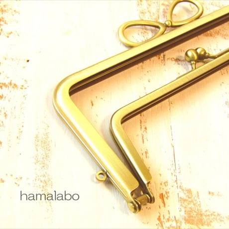 【HA-2083】親子口金18cm(新リボン×アンティークゴールド)