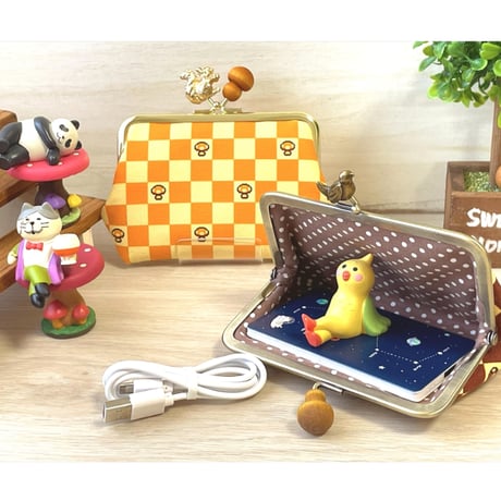 【KT-2129】シンプル！がま口ペッタンコポーチ(角底)の型紙＆レシピ【12cm/角型用】