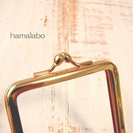 【HA-2231】ナツメひねり口金 7.5cm角型/足長タイプ (ゴールド)