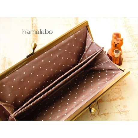 【HA-1799】19cm浮き足口金/(新リボン×ブラック)