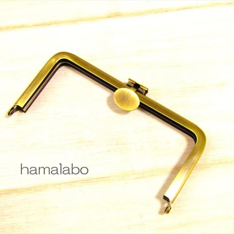 <廃盤予定>【HA-2061】オコシ式口金12cm/角型(丸型金具×アンティークゴールド)