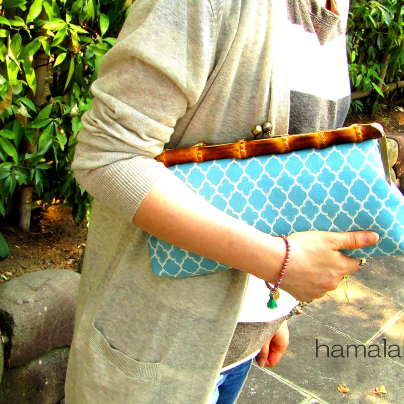 【ハンドメイド】がま口バッグ #932 KT2-1002】がま口クラッチバッグの型紙＆レシピ<27cm/角型用> | Hamalab