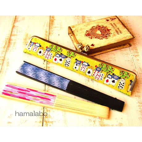 【HA-1649】25.5cm/角型(肉球×アンティークゴールド)-扇子入れ用-