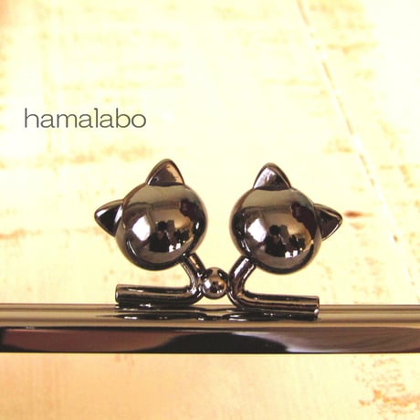 【HA-484】12cm/角型(ネコ玉×ブラック)