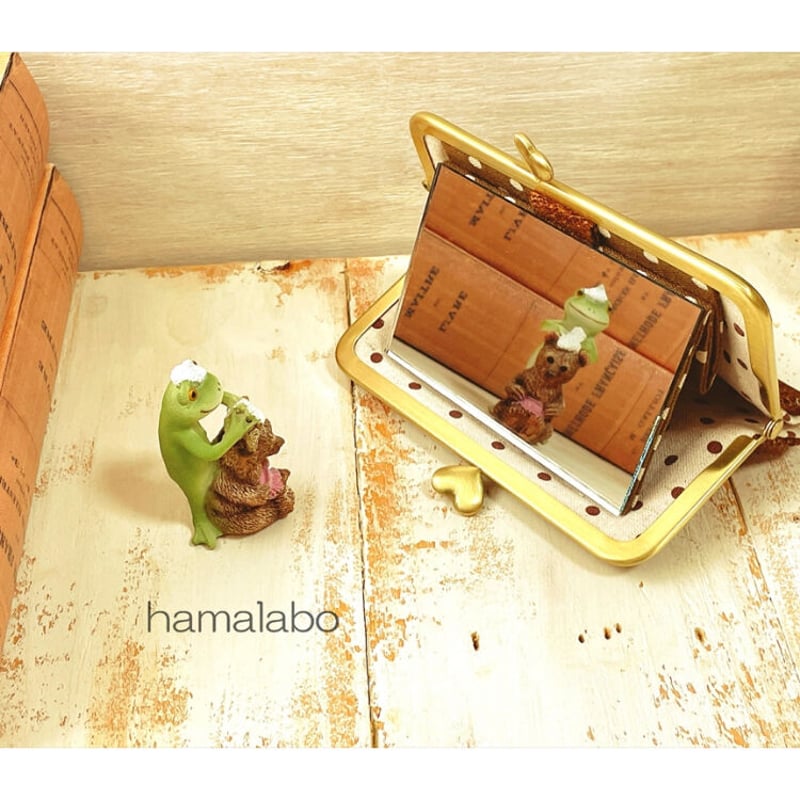 確認用☆カエルがま口1号 目覚まし 