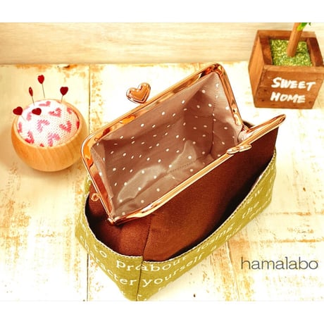 【HA-2367】12cm角型口金/イチゴ(白色)/ゴールド/カン付き