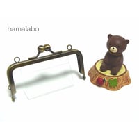 【HA-1405】ミニアメ玉10cm/角型口金(アンティークゴールド)・カン付き