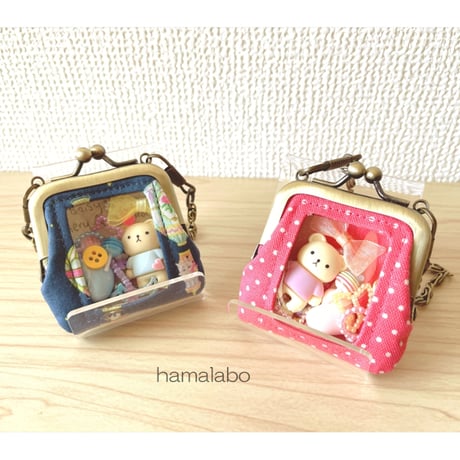【KT-2156】超ミニサイズ！☆推しぬい＆推しドールが使う☆推し活がま口バッグの型紙＆レシピ【 5.5cm用】
