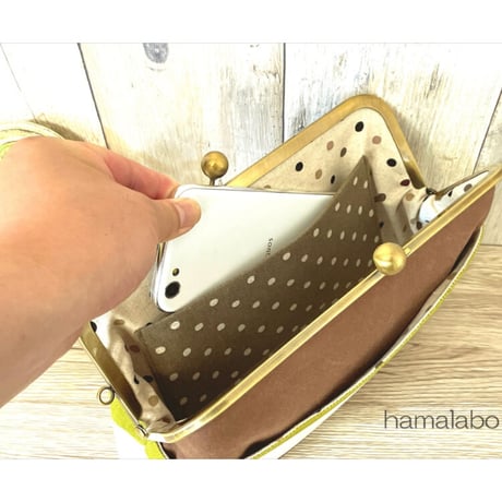 【KT-2110】がま口(ポケット)クラッチバッグ＆ショルダーバッグの型紙＆レシピ【24cm/角型用】