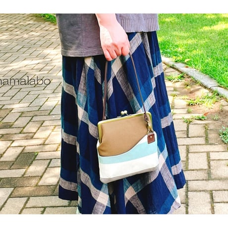 【KT-2094】ペッタンコ版！がま口ポケットショルダーバッグ(ミニ)の型紙＆レシピ【18cm/角型用】