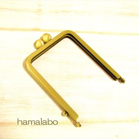【HA-2011】碁石口金 7.5cm角型/足長タイプ (アンティークゴールド)