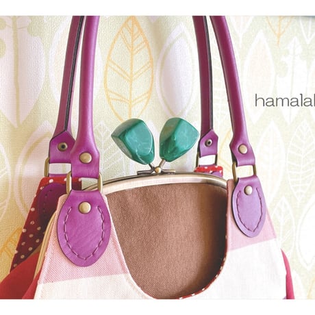 【KT-2119】がま口あおりミニバッグの型紙＆レシピ【18cm/くし型用】