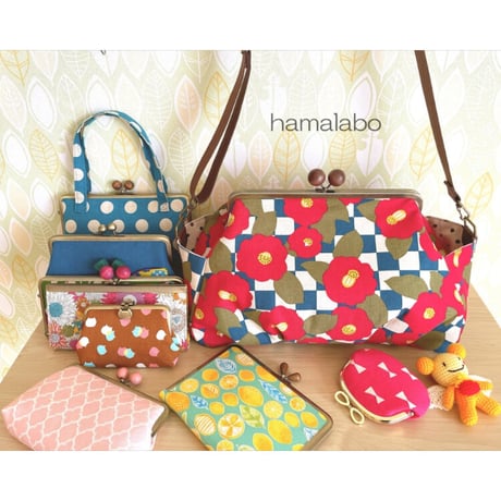 【KT-2113】<特大サイズ>タック入りがま口バッグの型紙＆レシピ【27cm/角型用】