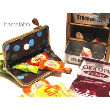 【HA-1210】<横ひねり>12cm/角型の口金(茶色の木オーバル×アンティーク)