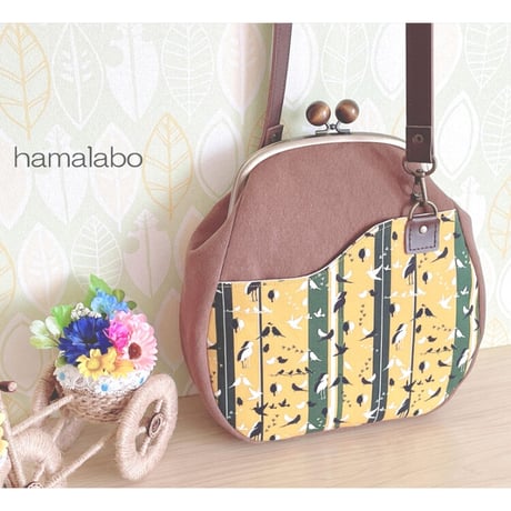 【HA-2185】18cmくし型口金/(ネコ玉×アンティークゴールド)