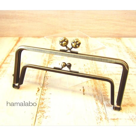 【HA-2090】親子口金18cm(肉球×アンティークゴールド)