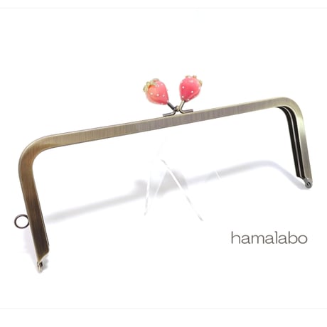 【HA-2450】24cm角型口金/イチゴ(ピンク色)/＋(プラス)