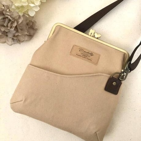 【KT-2094】ペッタンコ版！がま口ポケットショルダーバッグ(ミニ)の型紙＆レシピ【18cm/角型用】