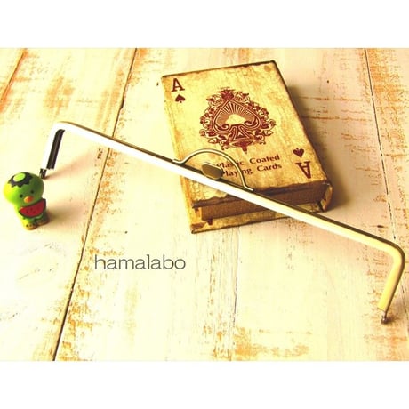 【HA-1621】持ち手付きの押し口金25.5cm/角型(アンティークゴールド)-扇子入れ用-