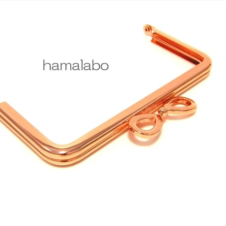 廃盤大特価セール！【HA-b1200】リボン口金/12cm角型(ローズゴールド-ピンクゴールド)