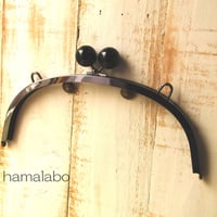 【HA-395】24cmくし型/(大きな黒玉×ブラック)・カン付き