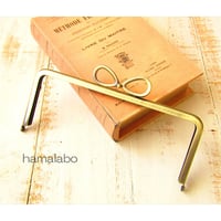 【HA-1802】18cm/角型口金/(新リボン×アンティークゴールド)