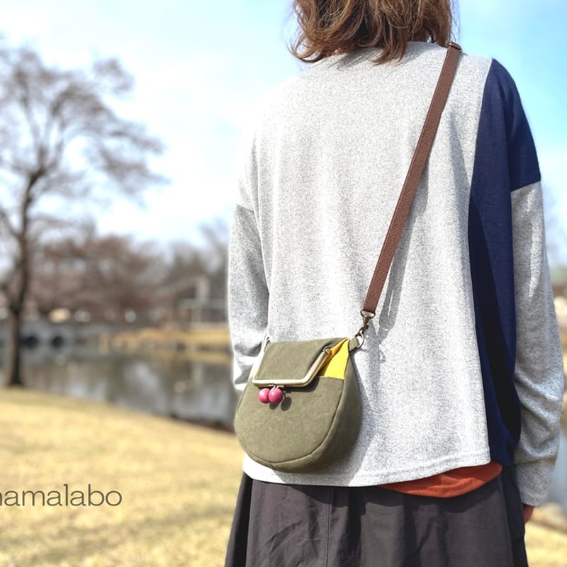 KT-2147】ラウンド型がま口サコッシュの型紙＆レシピ【12cm/角型用