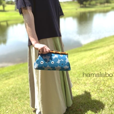 【KT-2109】シンプル版(基本型)！がま口クラッチバッグの型紙＆レシピ【24cm/角型用】