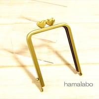 【HA-2013】ハート口金 7.5cm角型/足長タイプ (アンティークゴールド)