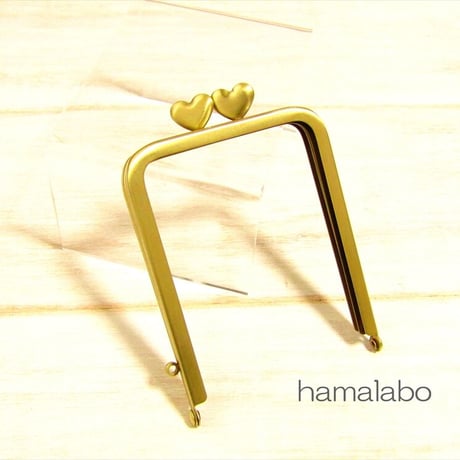 【HA-2013】ハート口金 7.5cm角型/足長タイプ (アンティークゴールド)