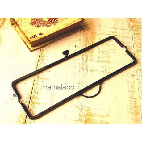 【HA-1620】持ち手付きの押し口金25.5cm/角型(ブラック)-扇子入れ用-