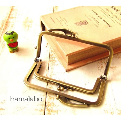 限定品！【HA-1860】親子口金12cm(キツネひねり×アンティークゴールド)