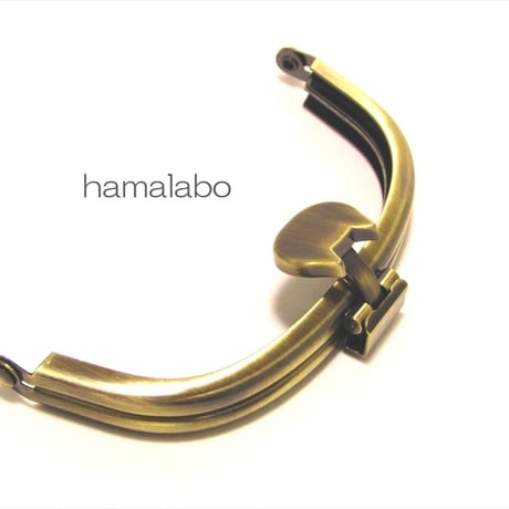 【HA-1569】オコシ式口金10cm/くし型(ネコ×アンティークゴールド)