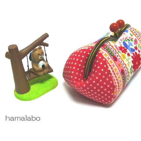 【KT-2020】☆コロリン型(3枚タイプ)☆がま口ポーチの型紙＆レシピ【メガネ型口金用】