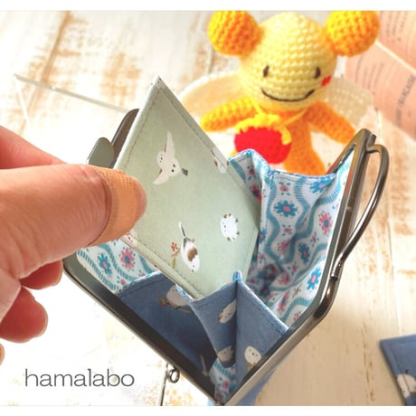 【HA-2010】碁石口金 7.5cm角型/足長タイプ (シルバー)