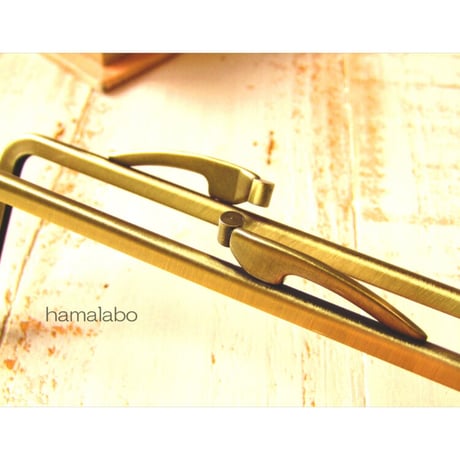 【HA-2175】15cm/角型口金/(キツネひねり×アンティークゴールド)