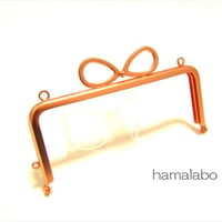 【HA-2063】13.5cm口金/(新リボン×ソフトピンク)・カン付き