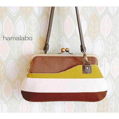 【HA-2349】24cm角型口金/(茶色どんぐり)/アンティークゴールド＋(プラス)