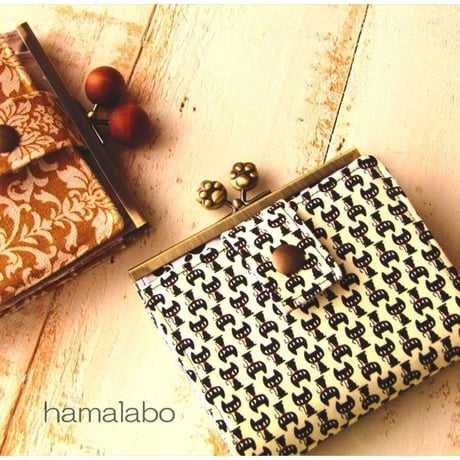 【HA-2064】ハートネコ太の口金 12cm浮き足(アンティークゴールド)