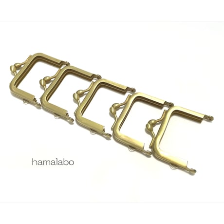 【HA-2501】5.5cm口金(少し足長)/ナツメひねり(ゴールドサティーナ)　5本セット