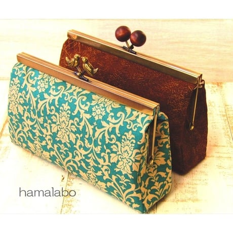 【HA-2297】19cm浮き足口金/ネコ玉×肉球(アンティークゴールド)