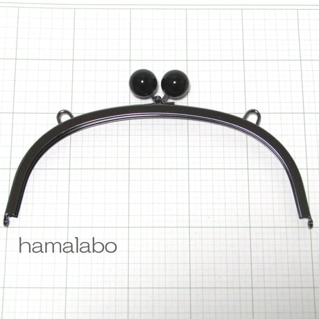 【HA-395】24cmくし型/(大きな黒玉×ブラック)・カン付き