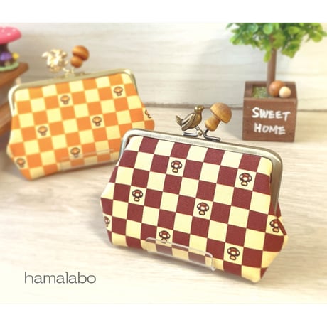 【HA-2226】12cm角型口金/小鳥のピースケ/アンティークゴールド