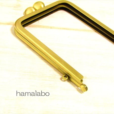 【HA-2011】碁石口金 7.5cm角型/足長タイプ (アンティークゴールド)