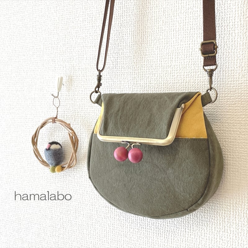 KT-2147】ラウンド型がま口サコッシュの型紙＆レシピ【12cm/角型用