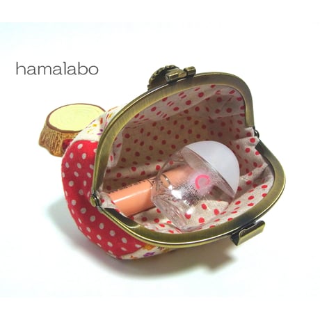 <廃盤予定>【HA-2279】10cmくし型口金/茶色どんぐり×緑色のどんぐり/アンティークゴールド